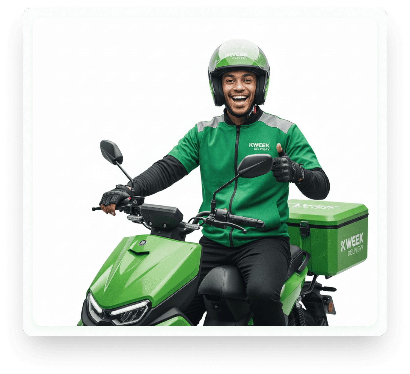 Kweek rider on delivery